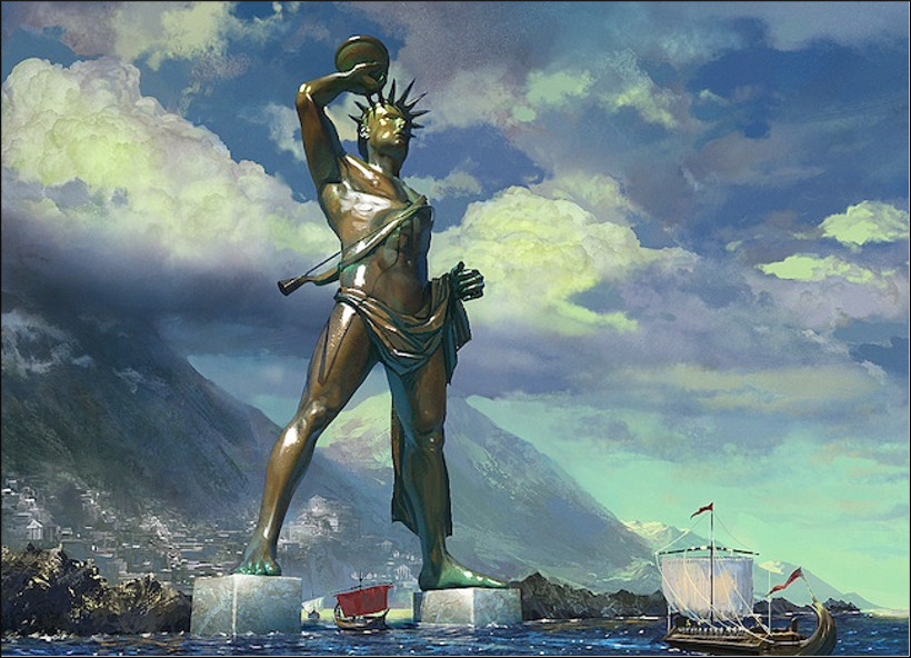 Uma das maravilhas: Estátua do deus Hélio