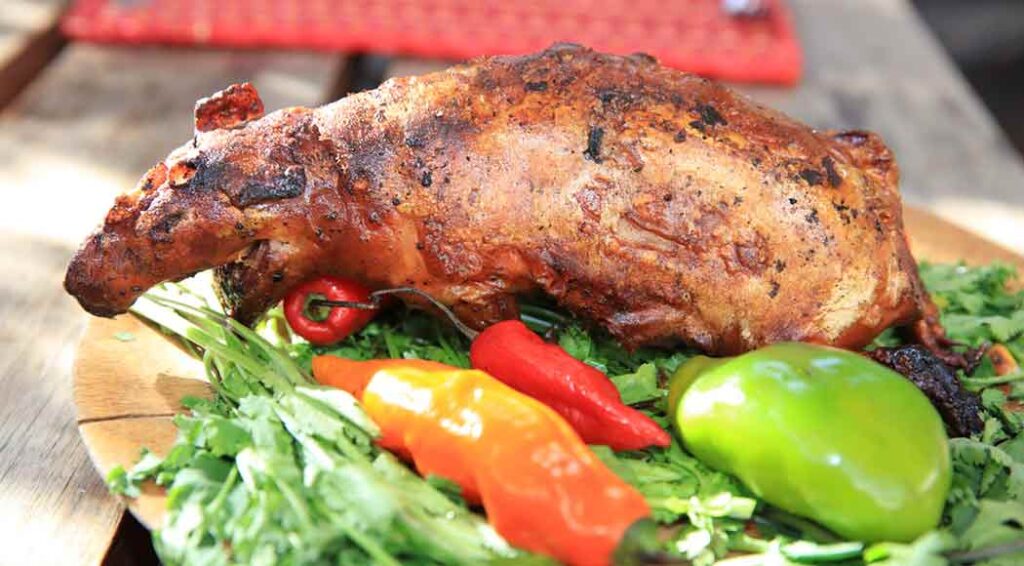 Cuy assado, outra comida exótica
